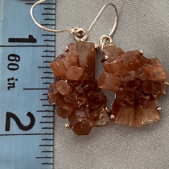 Argonite Crystal Earring set in Sterling Silver, 925. - Picture 4 of 5